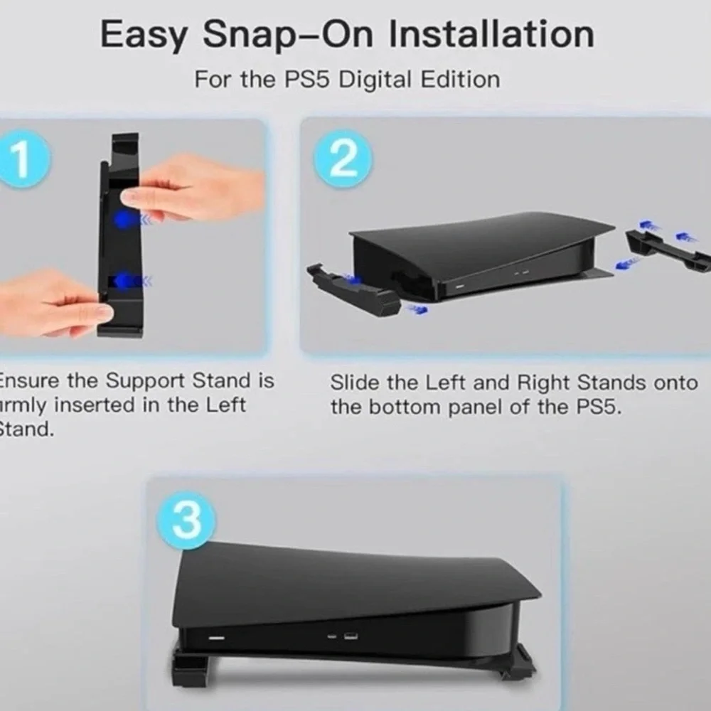 Black Stands for PS5 for Disc & Digital